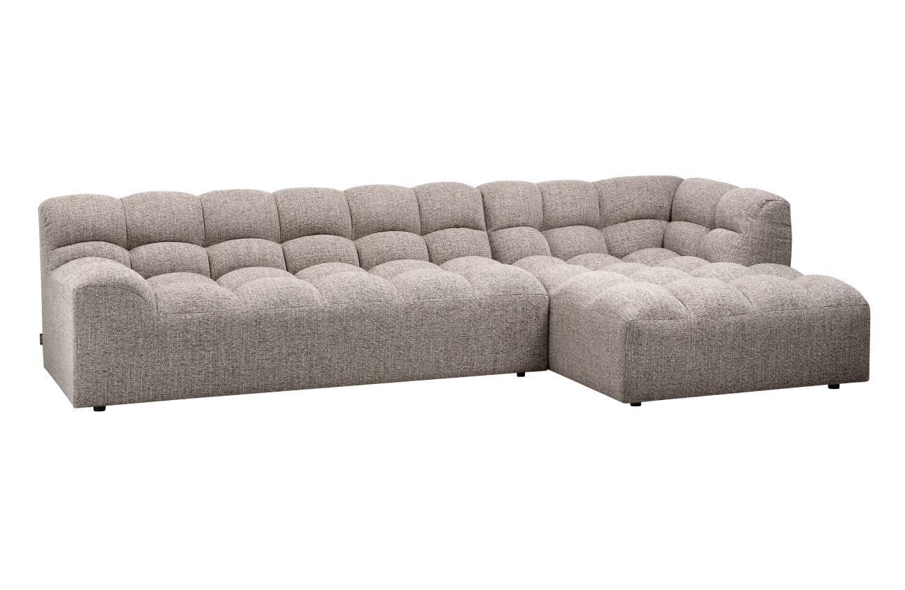 Chaiselongue Allure aus Melange-Stoff Rechts, Hellgrau