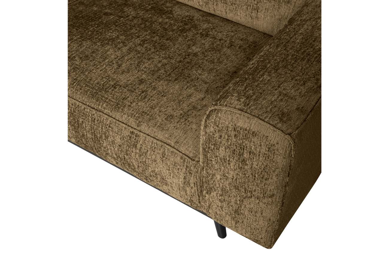 Ecksofa Statement aus Struktursamt Links, Brass