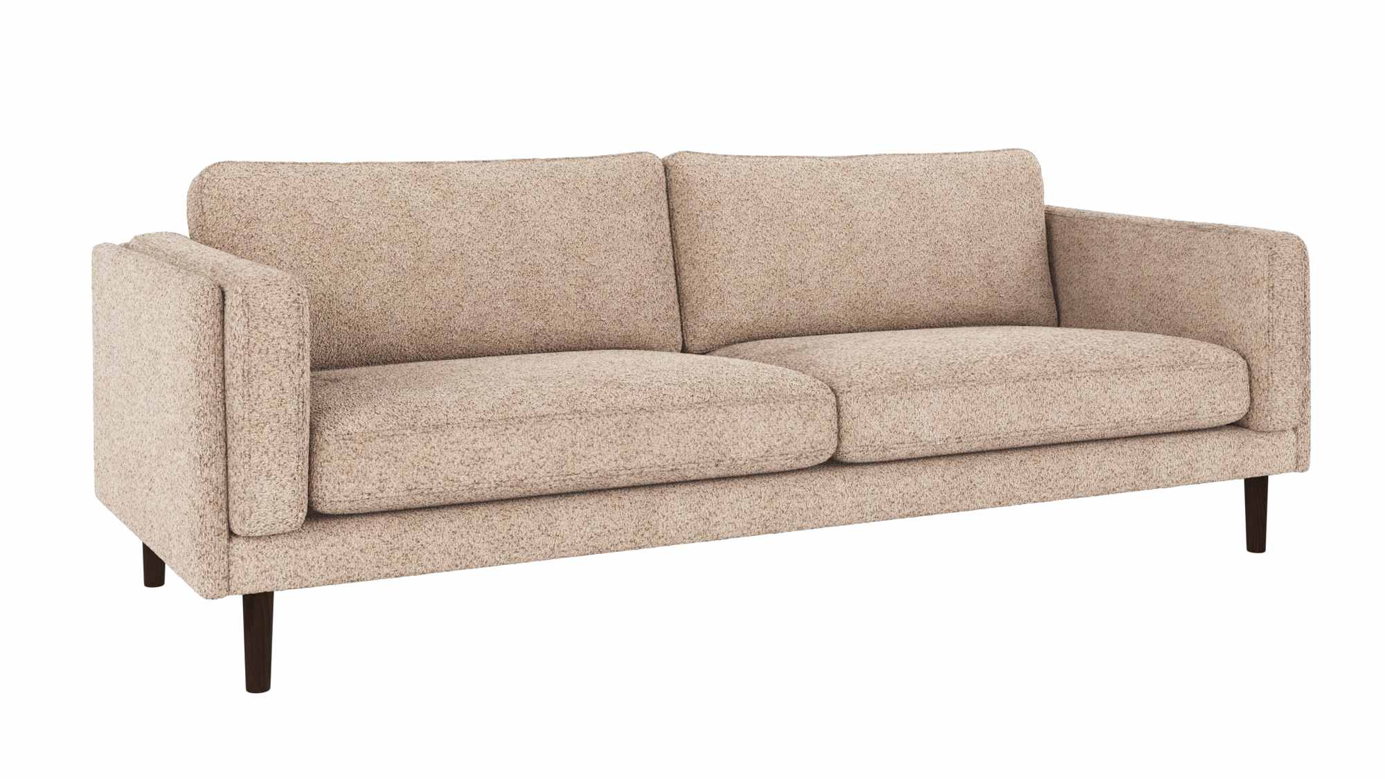 Sofa Braden 3-Sitzer, Beine Braun, Bezug Anna Hellbeige