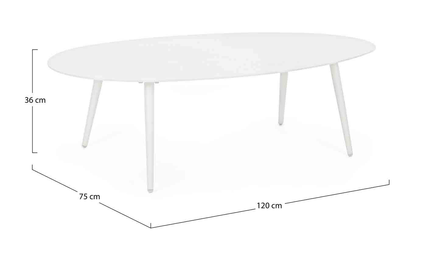 Couchtisch Ridley aus Aluminium, Weiß