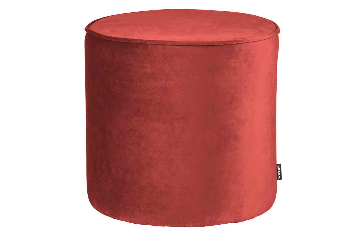 Hocker Sara Samt, Ø 46cm Rot