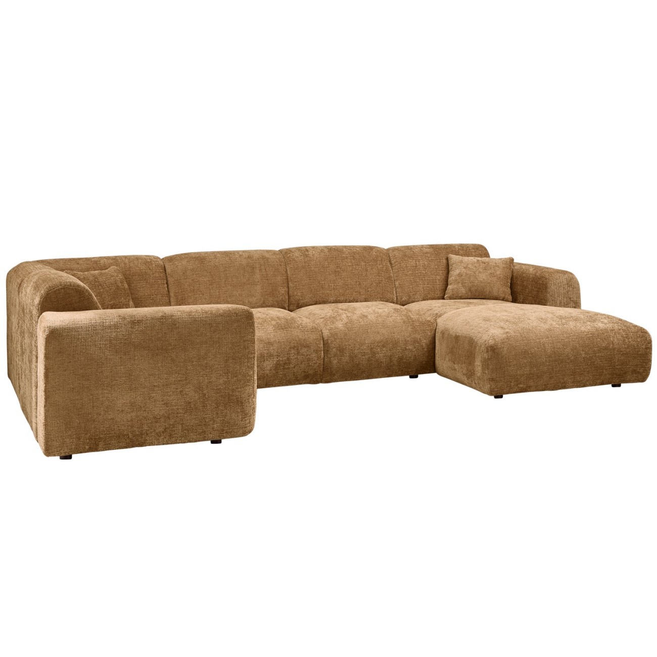 Ecksofa Cloud aus Chenille-Stoff Links, Honiggelb