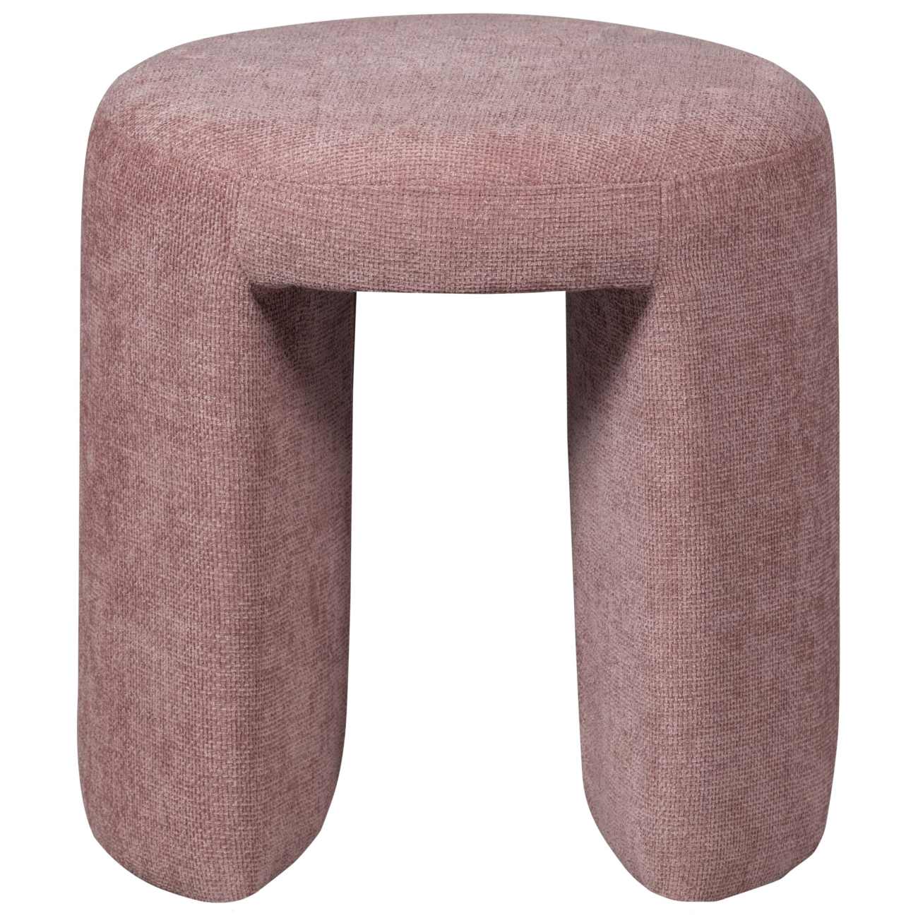 Hocker Charlie aus Chenille-Stoff, Rosa