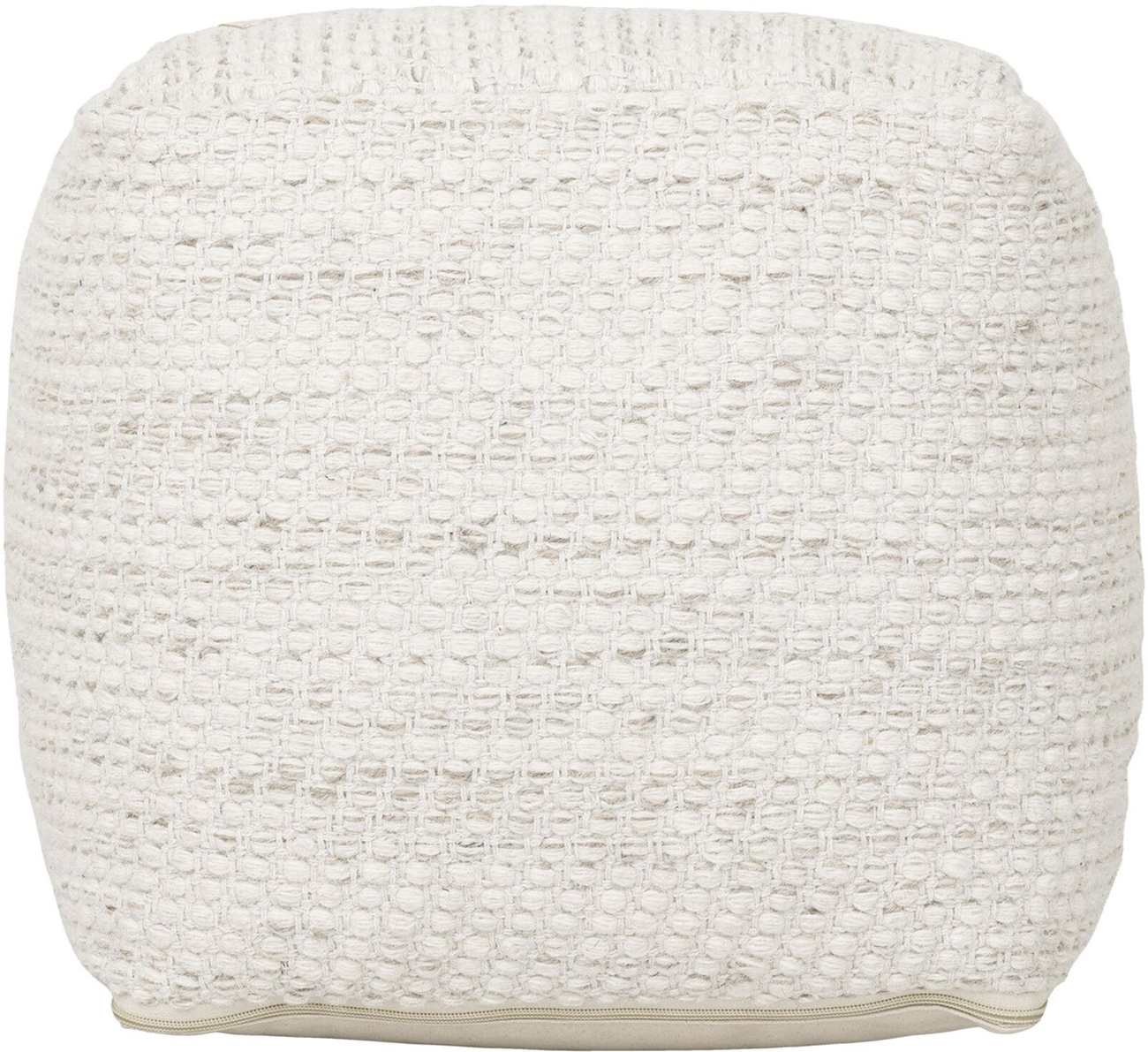 Pouf Asuri aus Stoff, Ivory