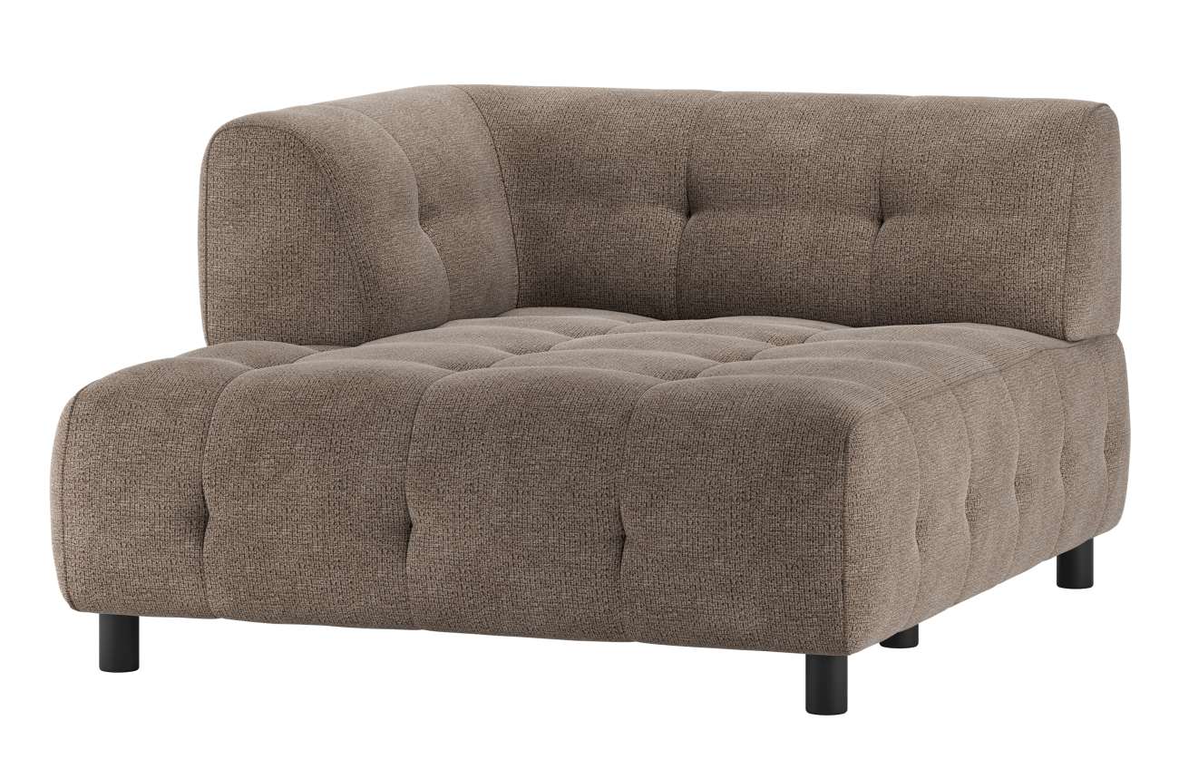 Modulsofa Louis Chaiselongue aus Chenille Links, Braun