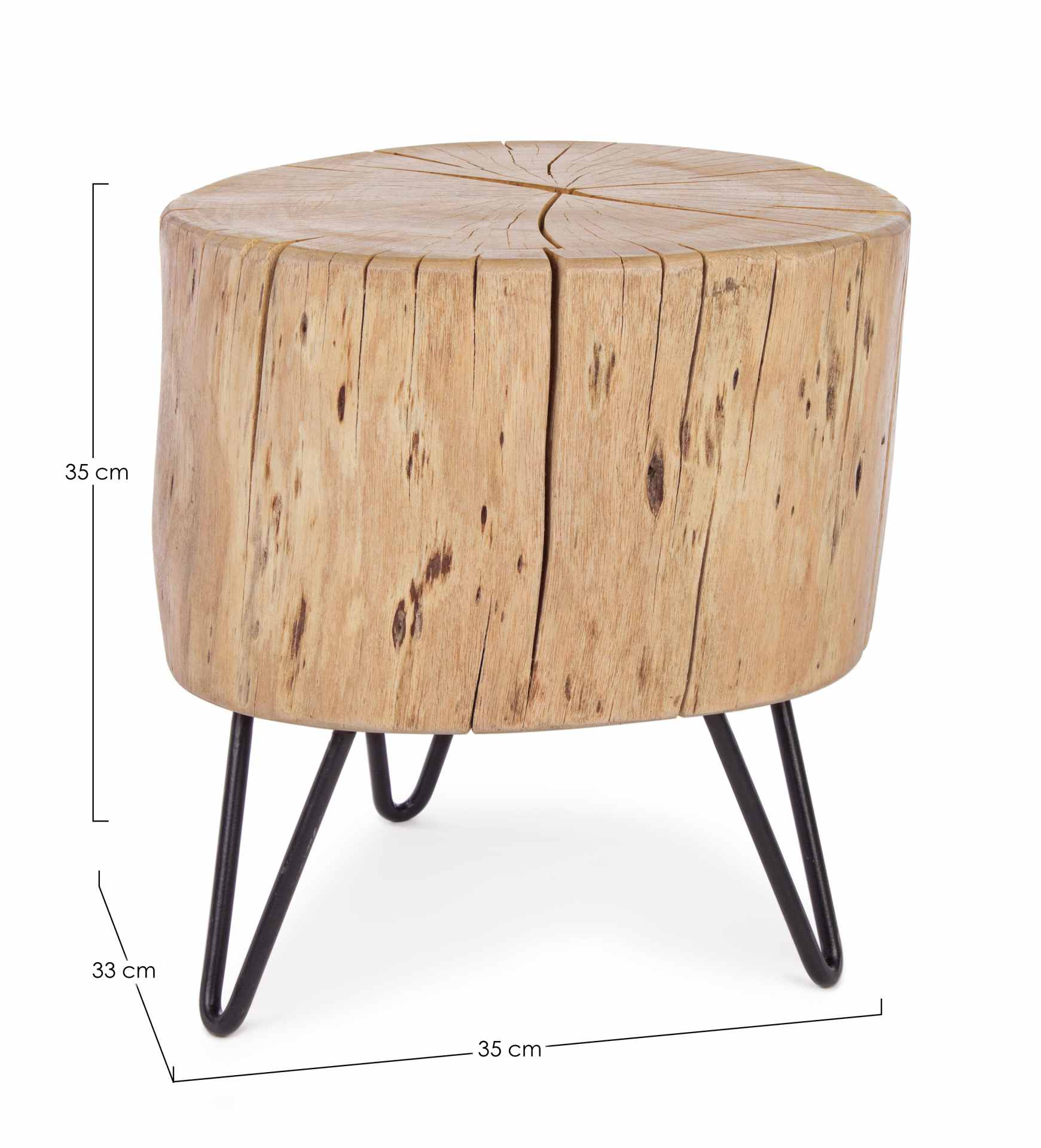 Hocker Artur aus Akazienholz, 35 cm