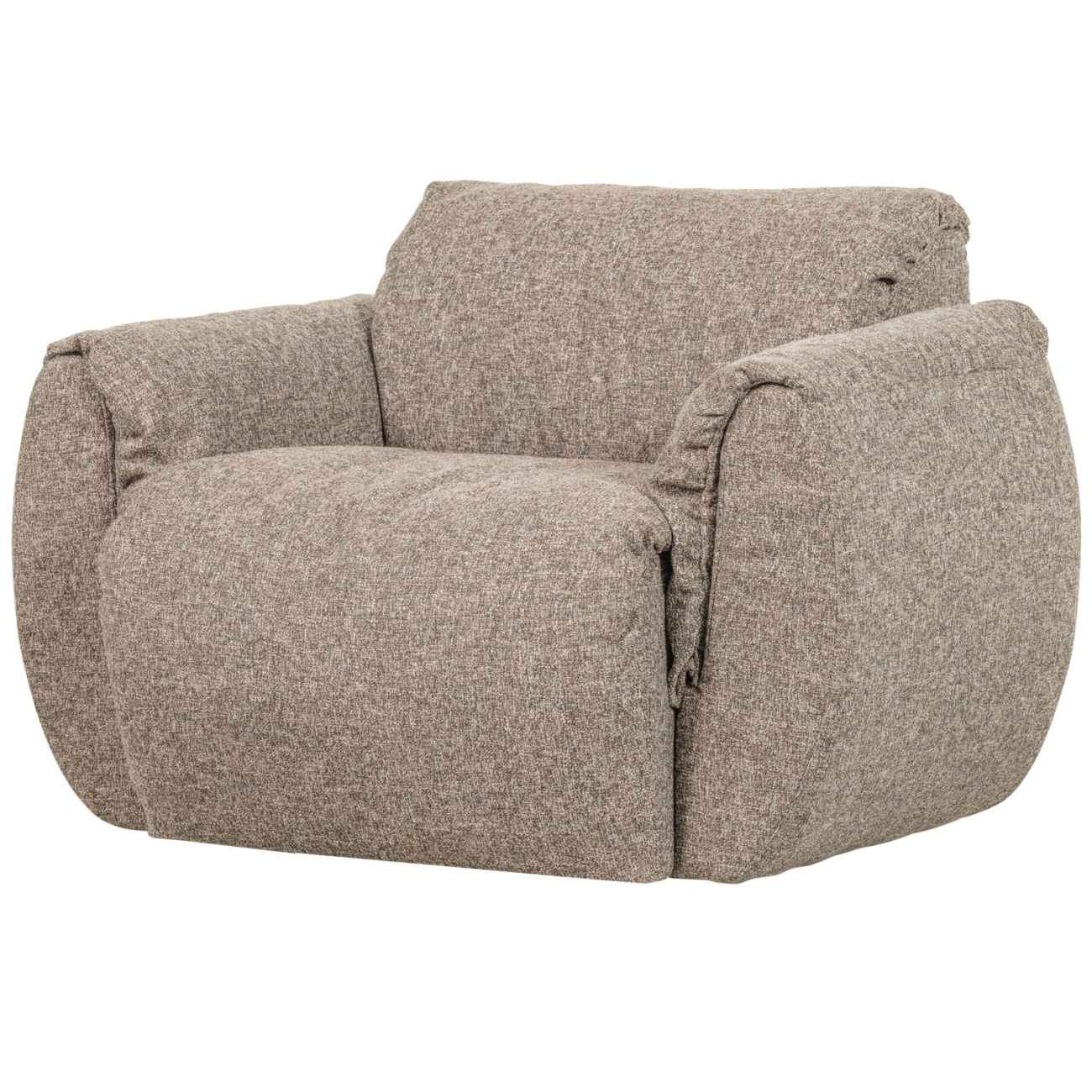 Drehsessel Baggy aus Melange-Stoff, Braun
