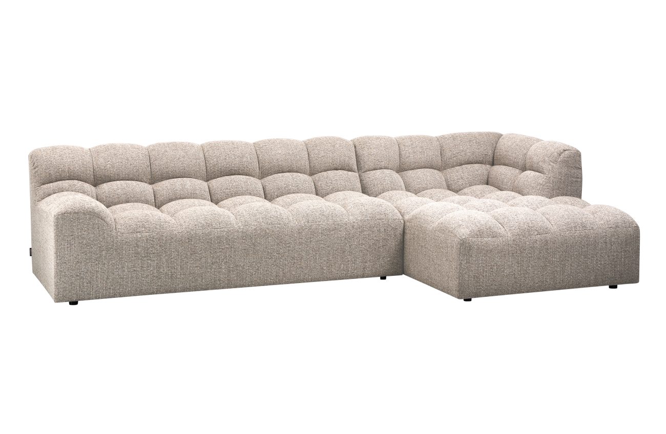 Chaiselongue Allure aus Melange-Stoff Rechts, Natur