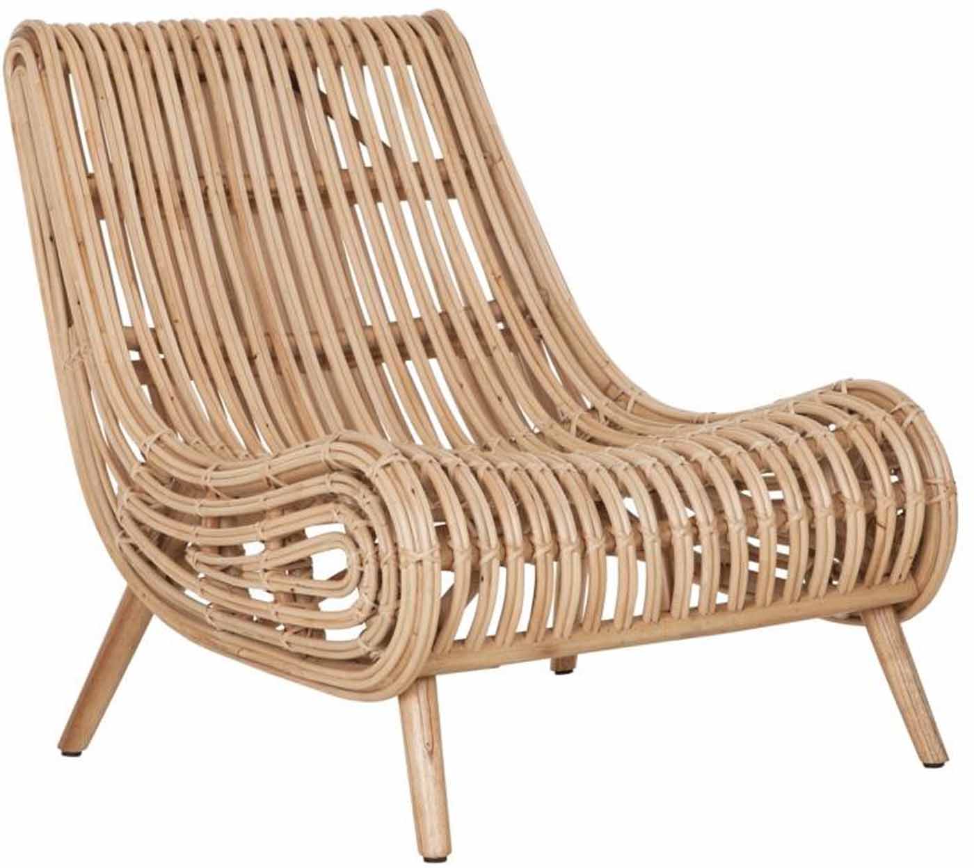 Lounge-Sessel Cinque Terre aus Rattan, Natur