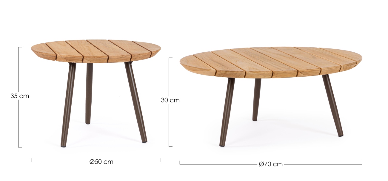 Gartencouchtisch-Set Talaia aus Teakholz, Braun