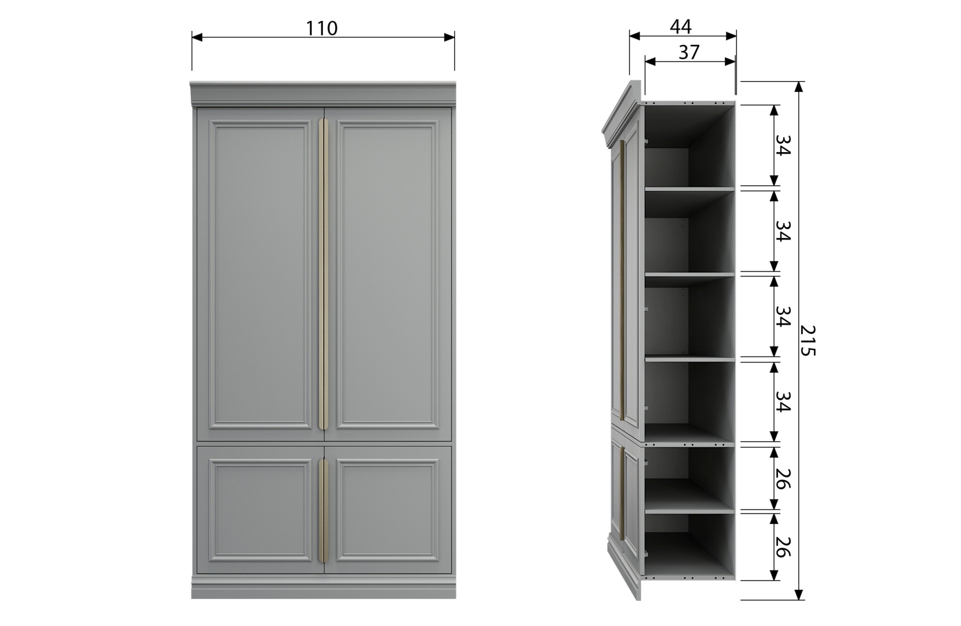 Schrank Organize aus Kiefernholz, 44 cm