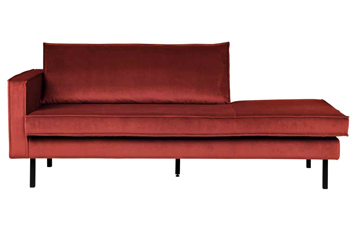 Recamiere Rodeo Daybed Samt, links Rot