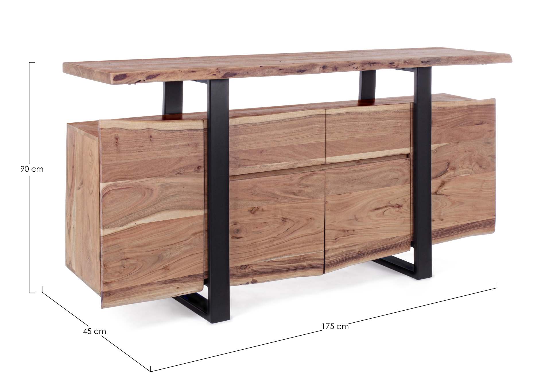 Sideboarg Artur aus Akazienholz, 175 cm