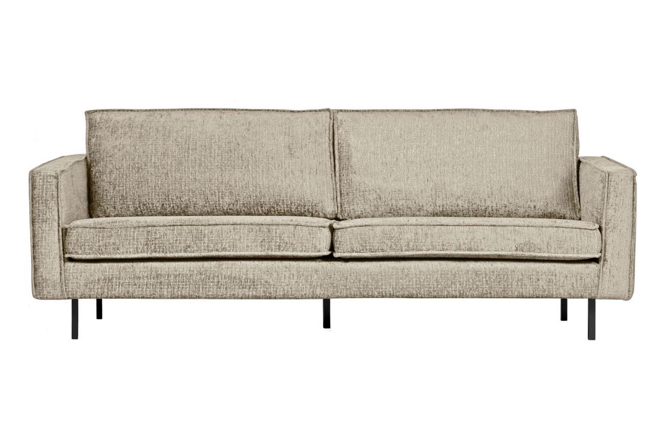 Sofa Rodeo 2,5 Sitzer aus Struktursamt, Wheatfield