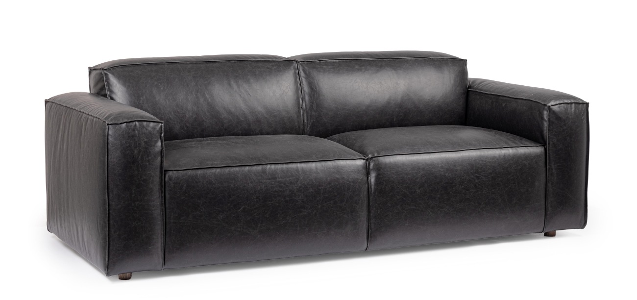 Sofa Joseph aus Kunstleder, Schwarz