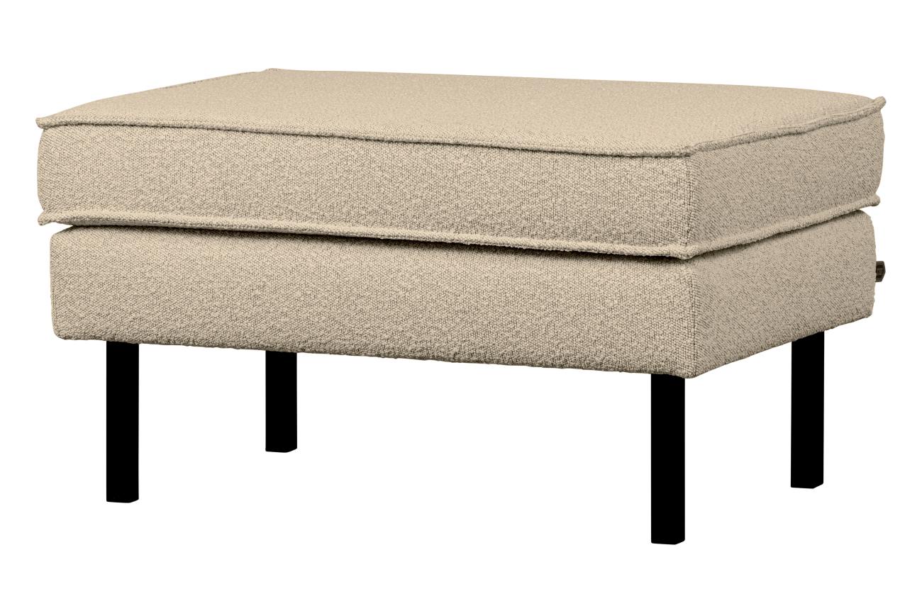 Hocker Rodeo aus Boucle-Stoff, Beige