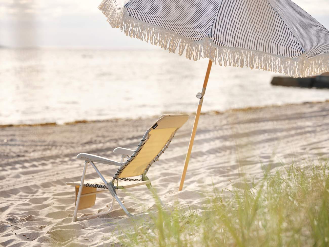 Sonnenschirm Gatsby Ø 185 cm, Grau / Weiß