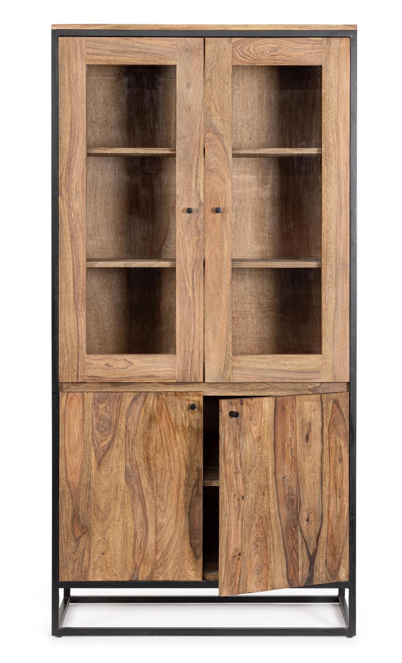 Vitrine Nartan aus Sheesham-Holz, 88 cm