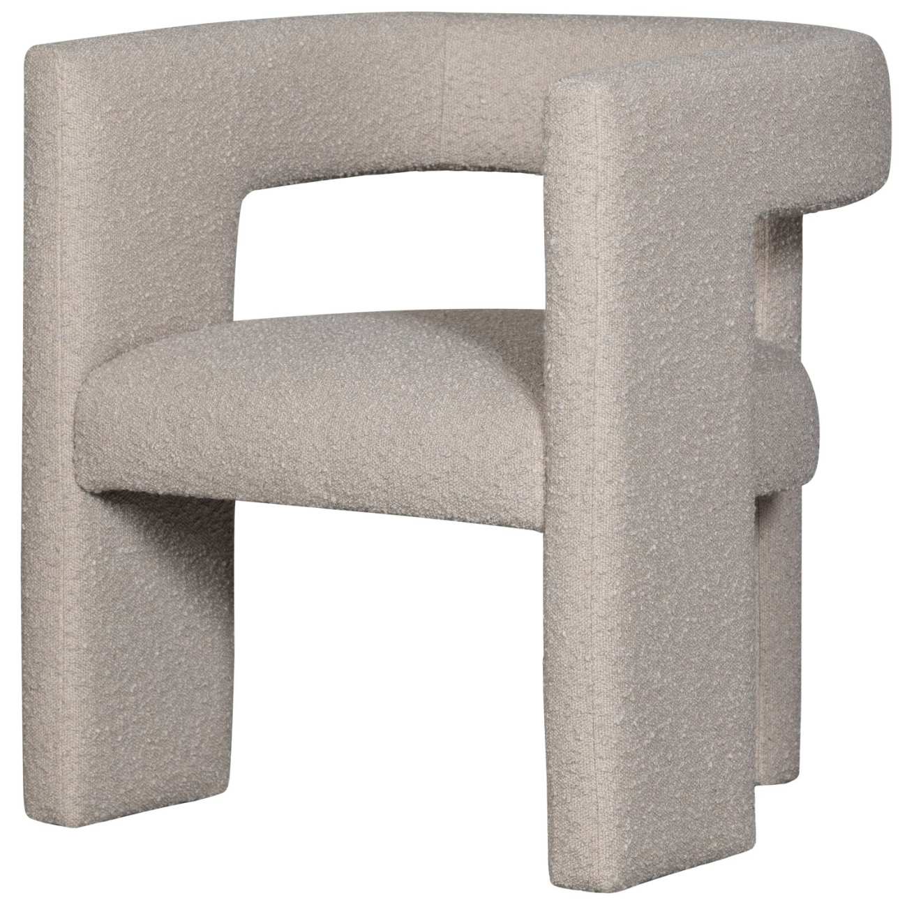 Sessel Tiwa aus Boucle-Stoff, Beige