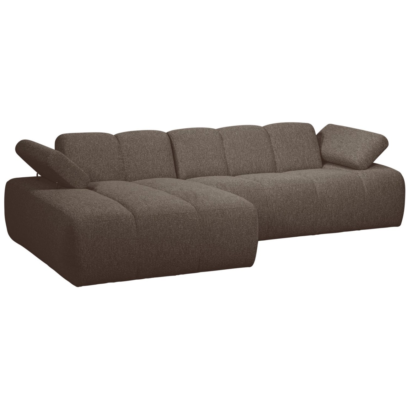 Chaiselongue Mojo aus Boucle-Stoff Links, Braun