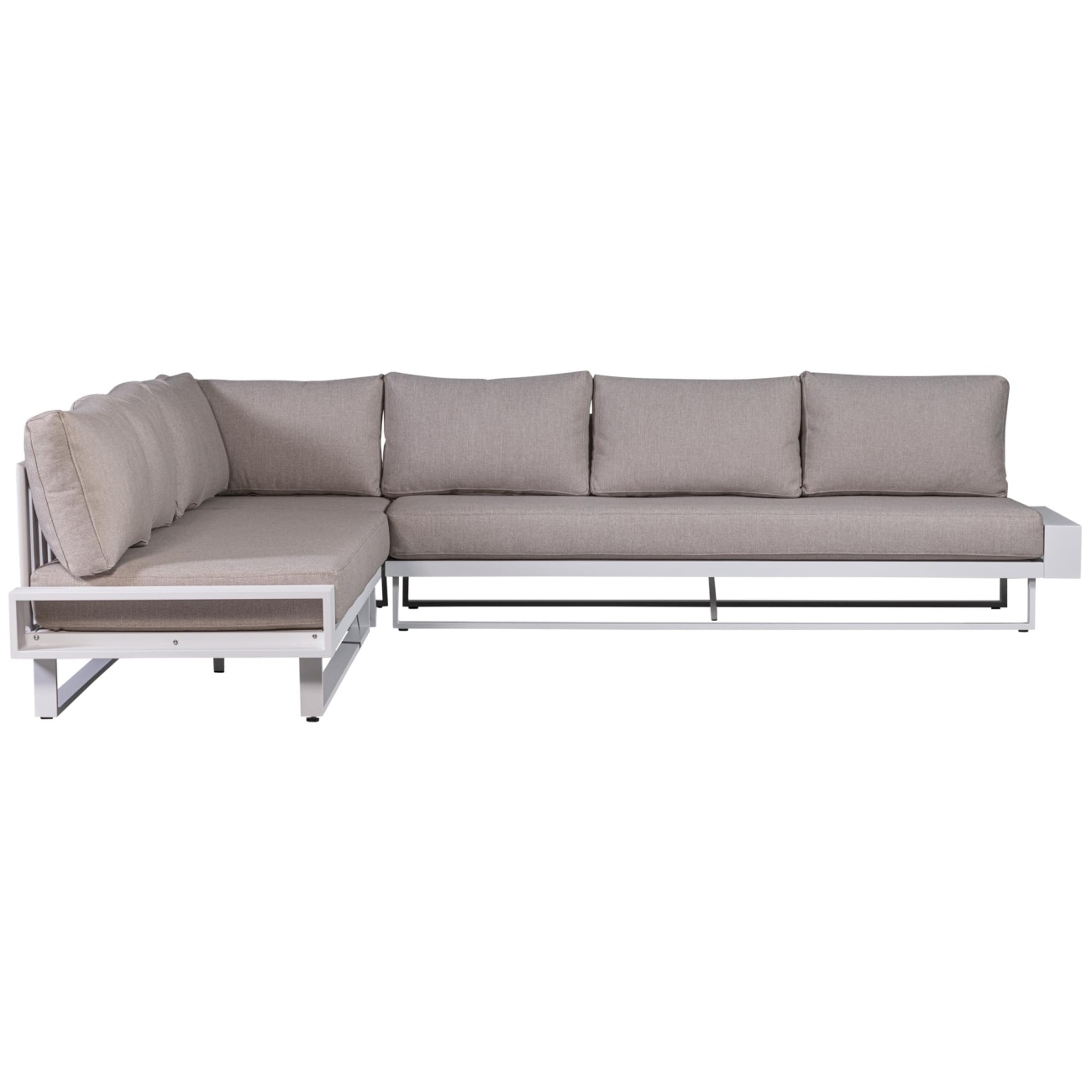 Gartenecksofa Flint aus Aluminium, Natur