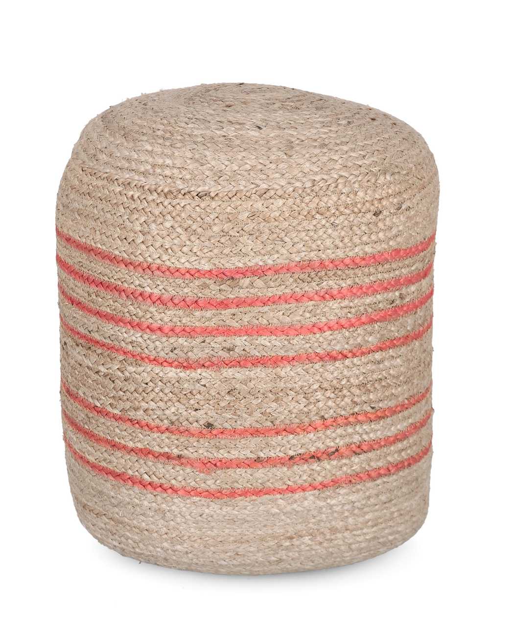 Pouf Ankit aus Jute, Orange