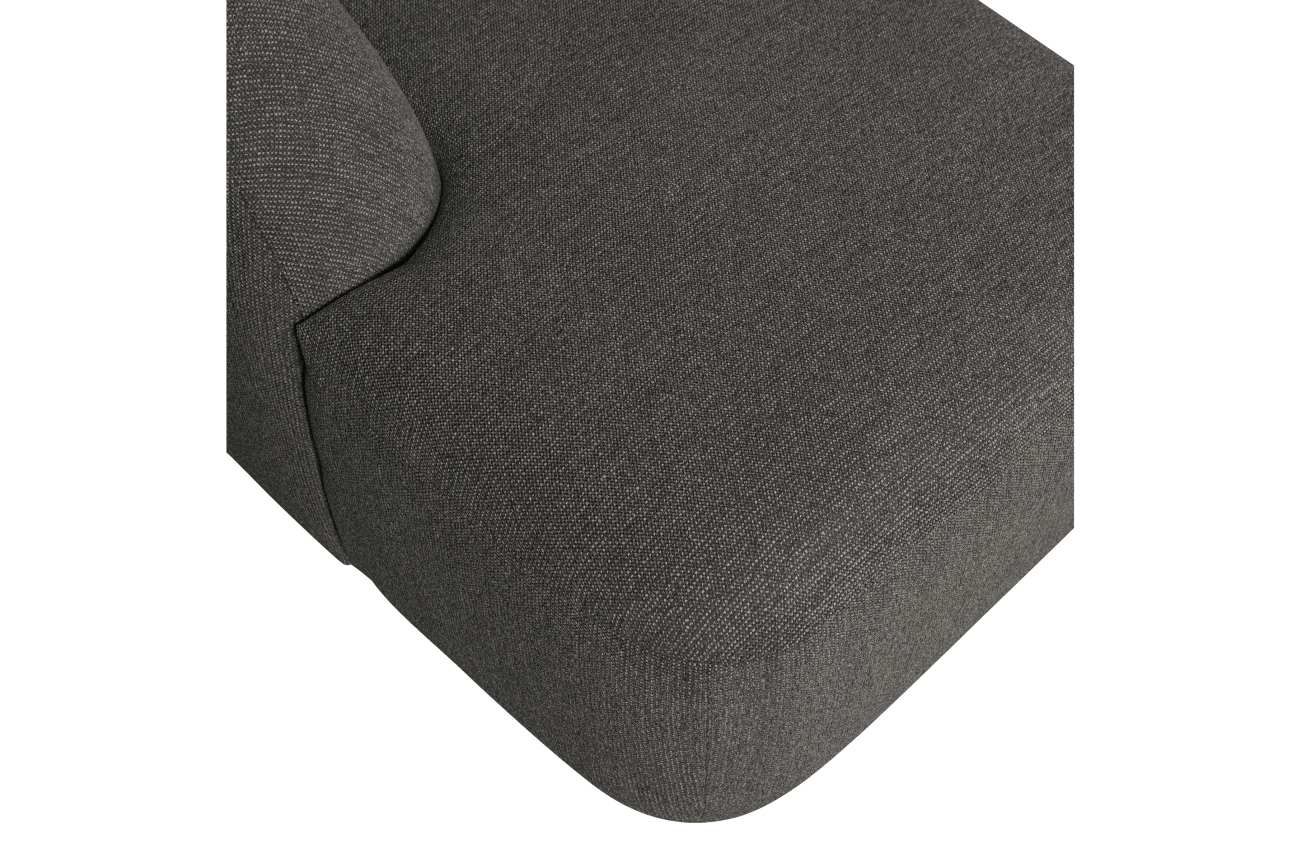 Sofa Sloping U-Form aus Melange-Stoff, Dunkelgrau