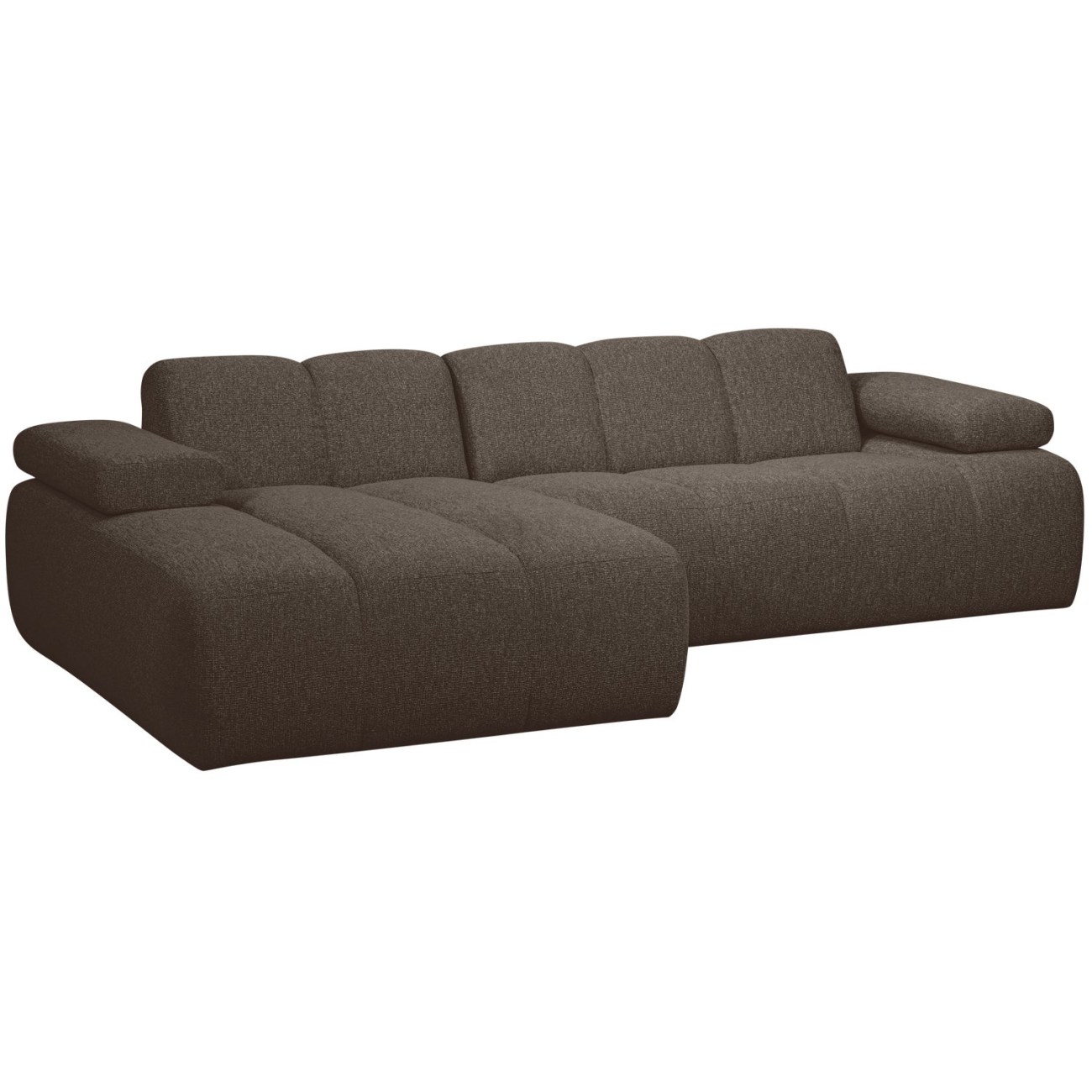 Chaiselongue Mojo aus Boucle-Stoff Links, Braun