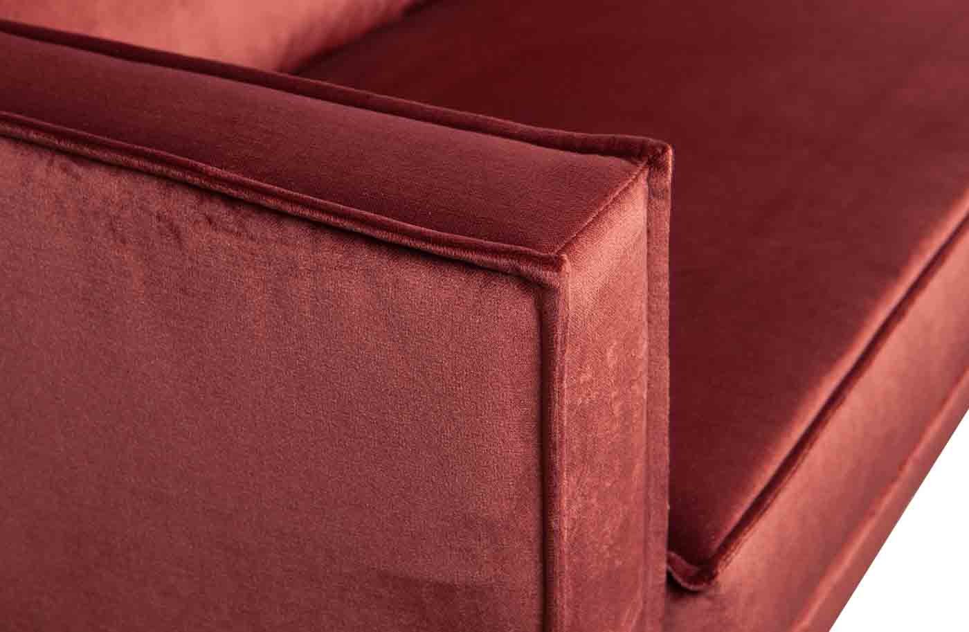 Ecksofa Rodeo Chaiselongue Samt, links Rot