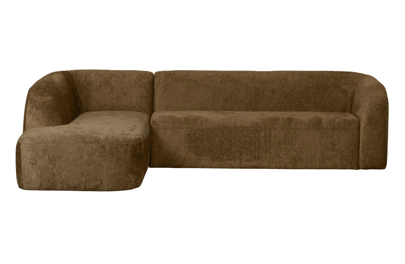 Ecksofa Sloping aus Struktursamt Links, Brass