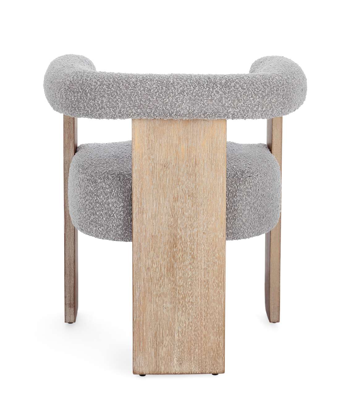 Esszimmerstuhl Agape aus Boucle, Grau / Natur