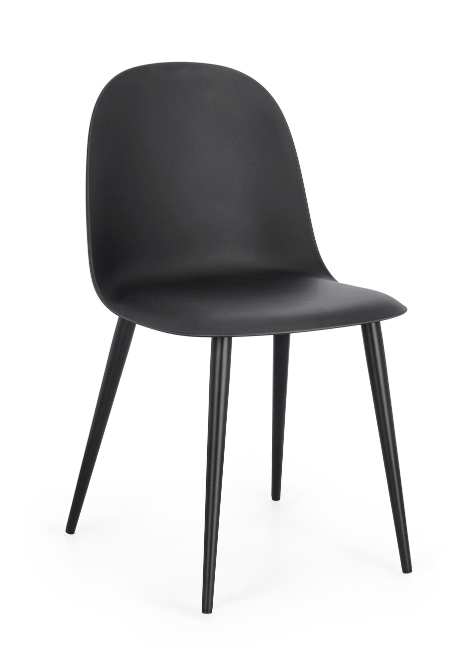 Esszimmerstuhl Ella 4er-Set aus Kunststoff, Schwarz