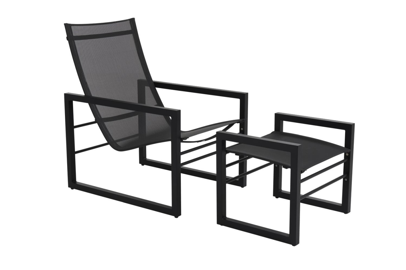 Gartensessel Vevi aus Metall, Schwarz