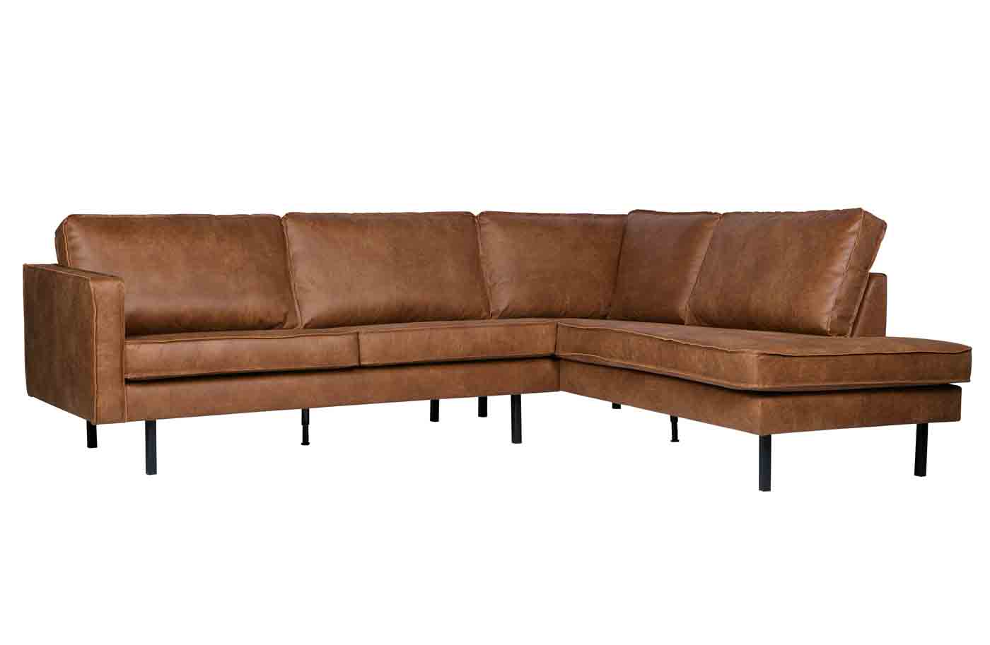 Rodeo Ecksofa Lederoptik, rechts Cognac