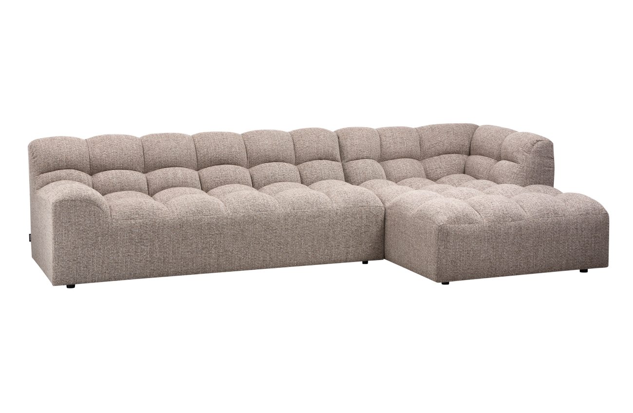 Chaiselongue Allure aus Melange-Stoff Rechts, Beige