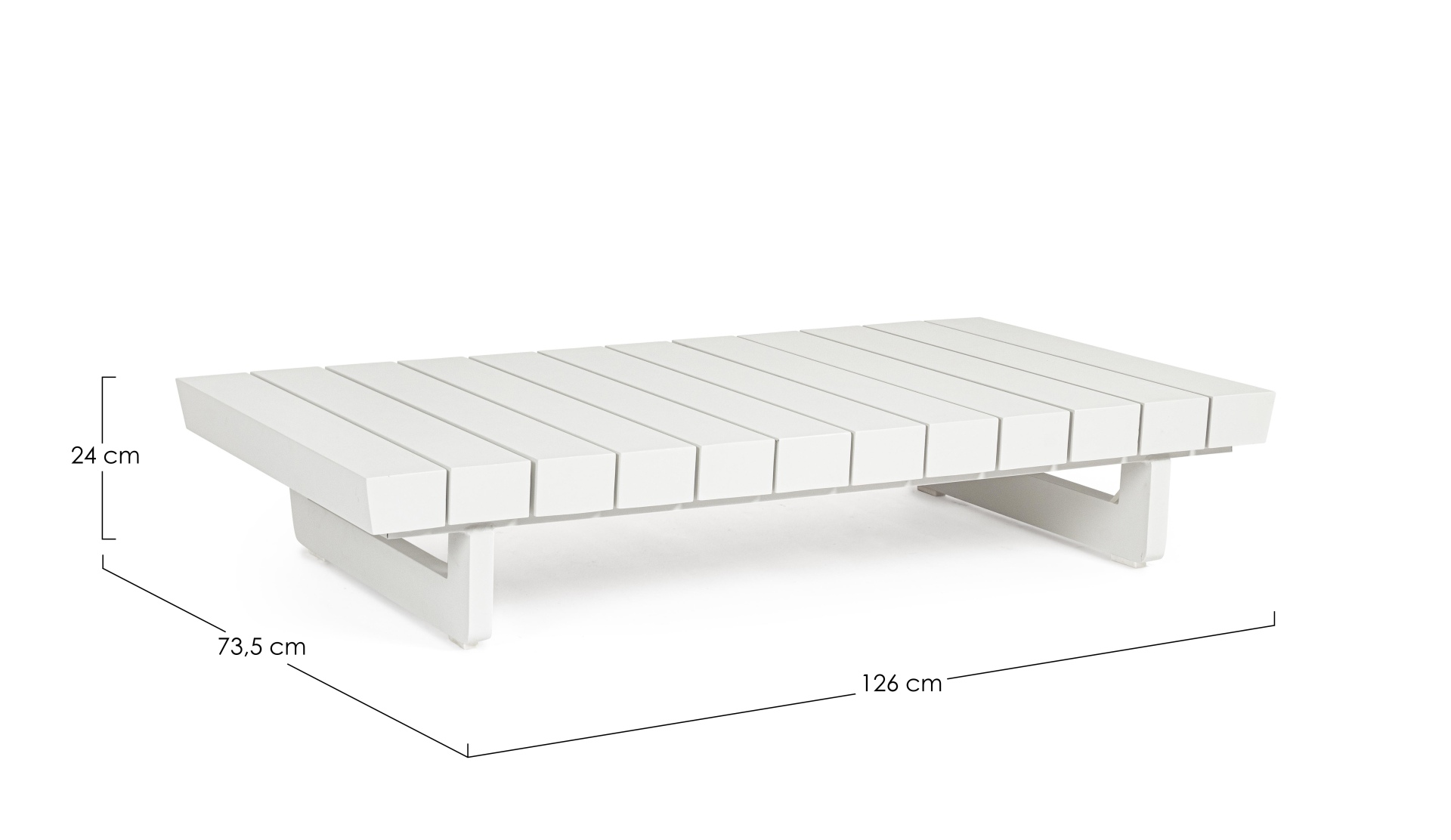 Couchtisch Infinity aus Aluminium 126 cm, Weiß