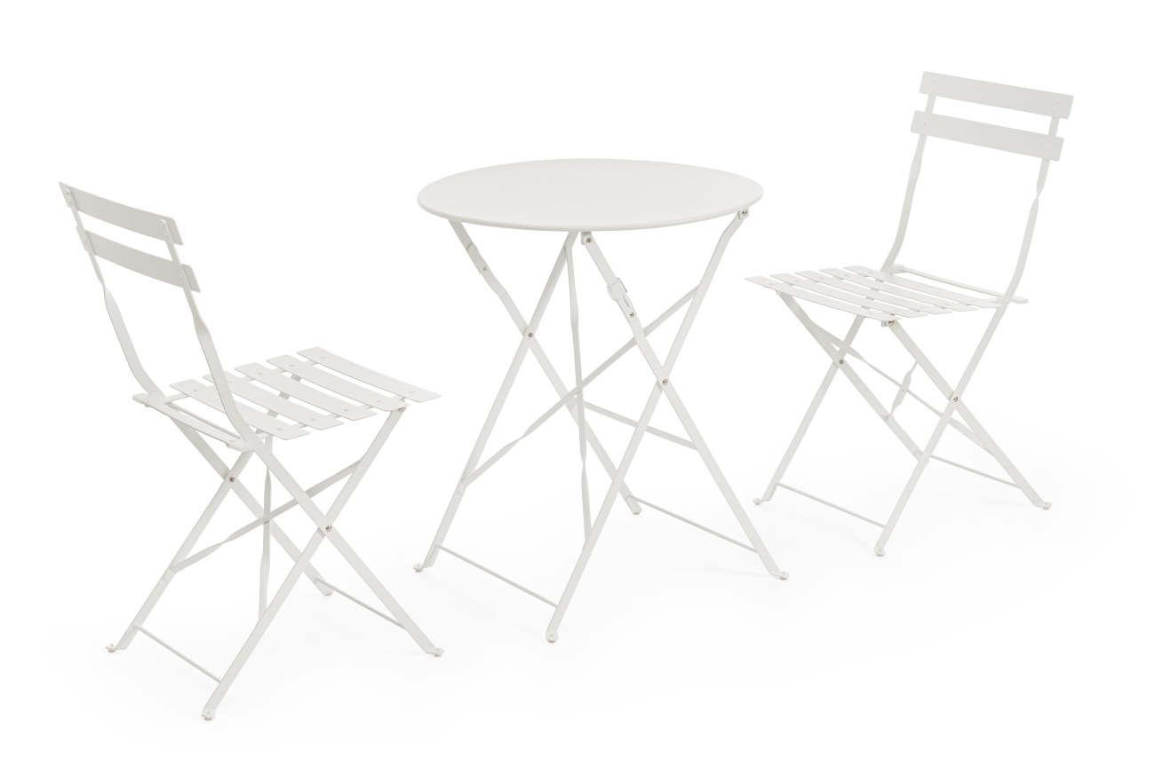 Garten-Set Austin, Stühle & Tisch, Weiß