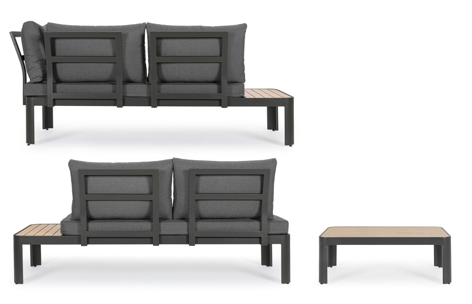 Gartenlounge Narelle aus Aluminium, Anthrazit