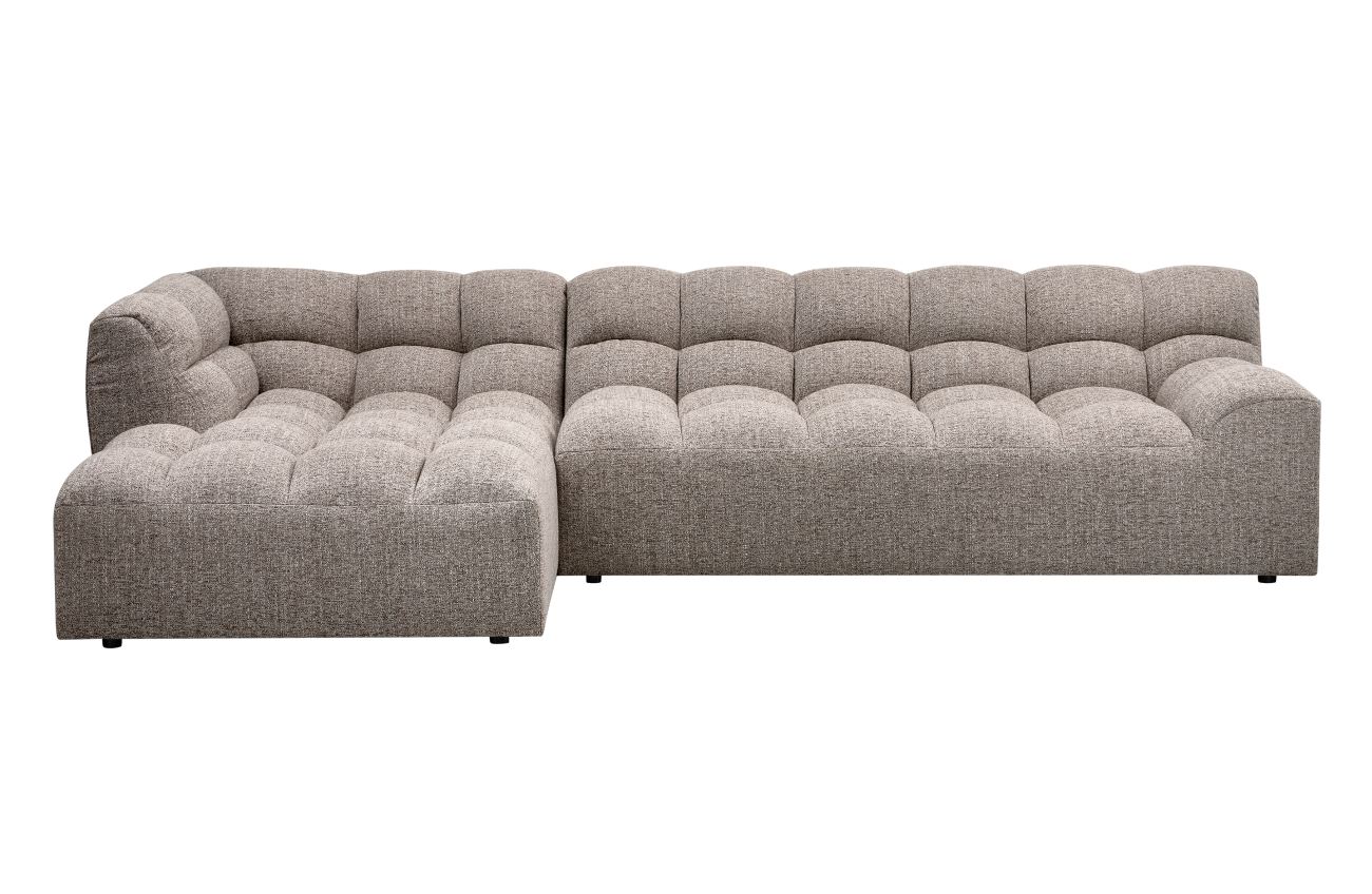 Chaiselongue Allure aus Melange-Stoff Links, Hellgrau