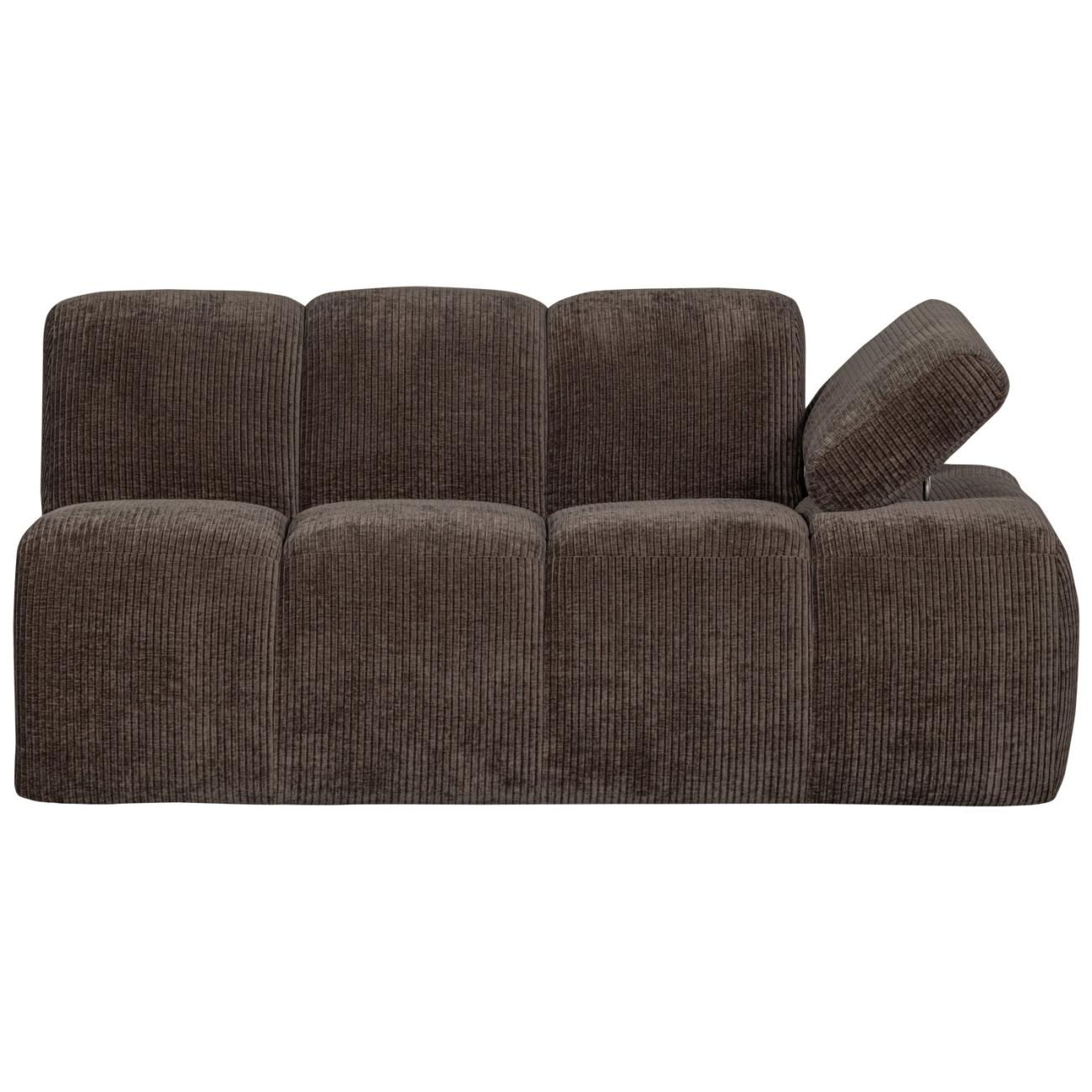 Modulsofa Mojo Flachcord 1,5er Arm-Rechts, Braun