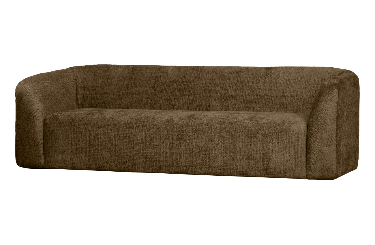 Sofa Sloping 3-Sitzer aus Struktursamt, Brass