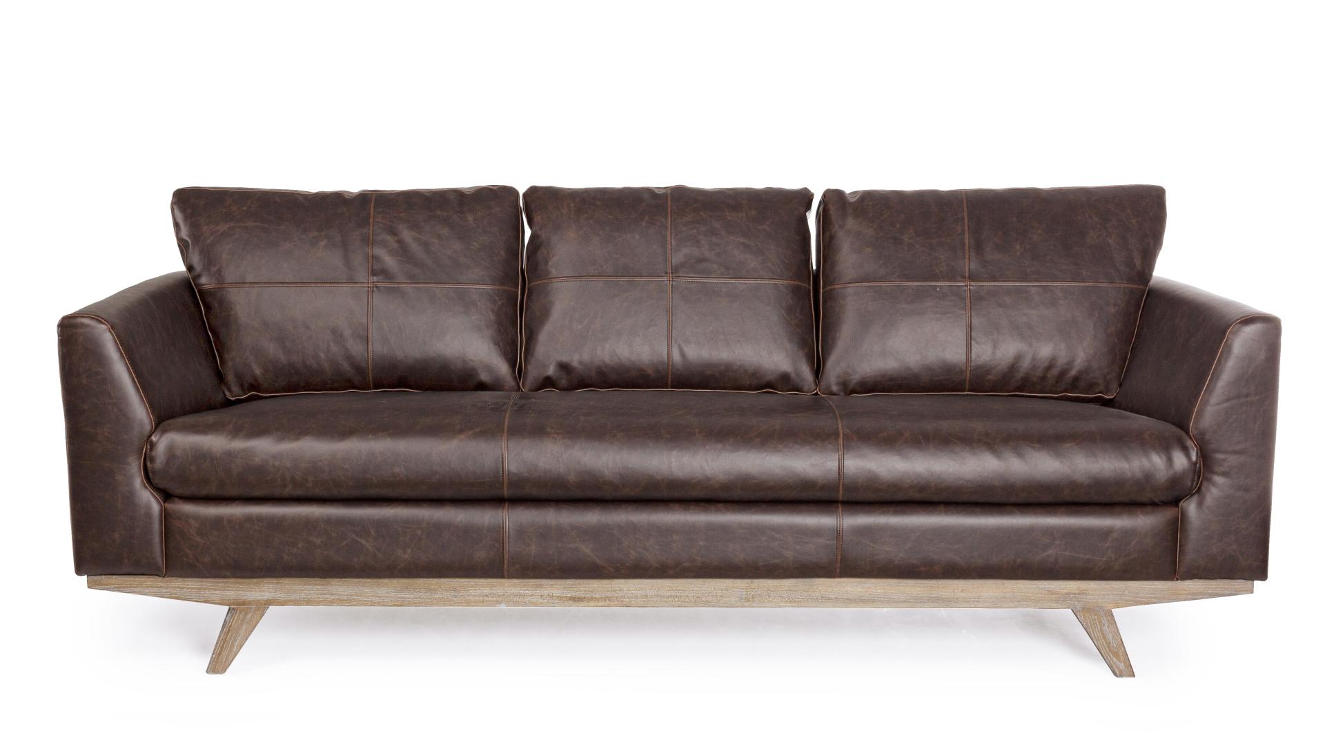 Sofa Johnston aus Kunstleder, 3-Sitzer