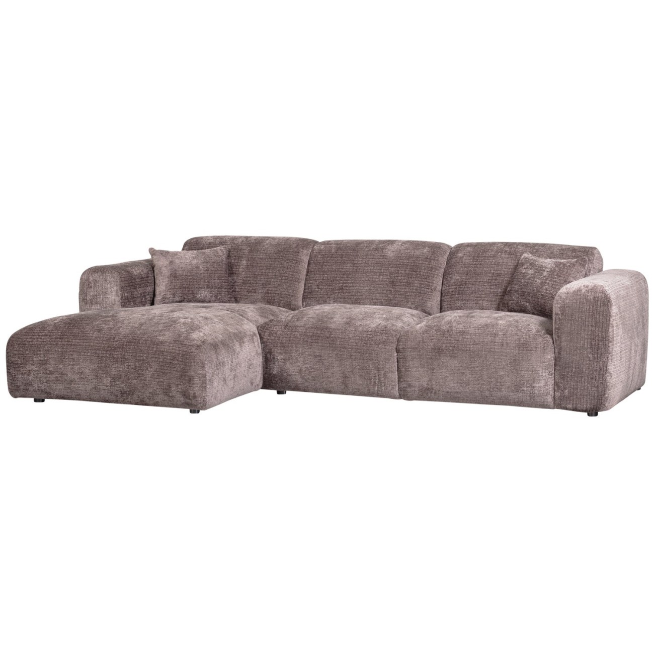 Chaiselongue Cloud aus Chenille-Stoff Links, Taupe