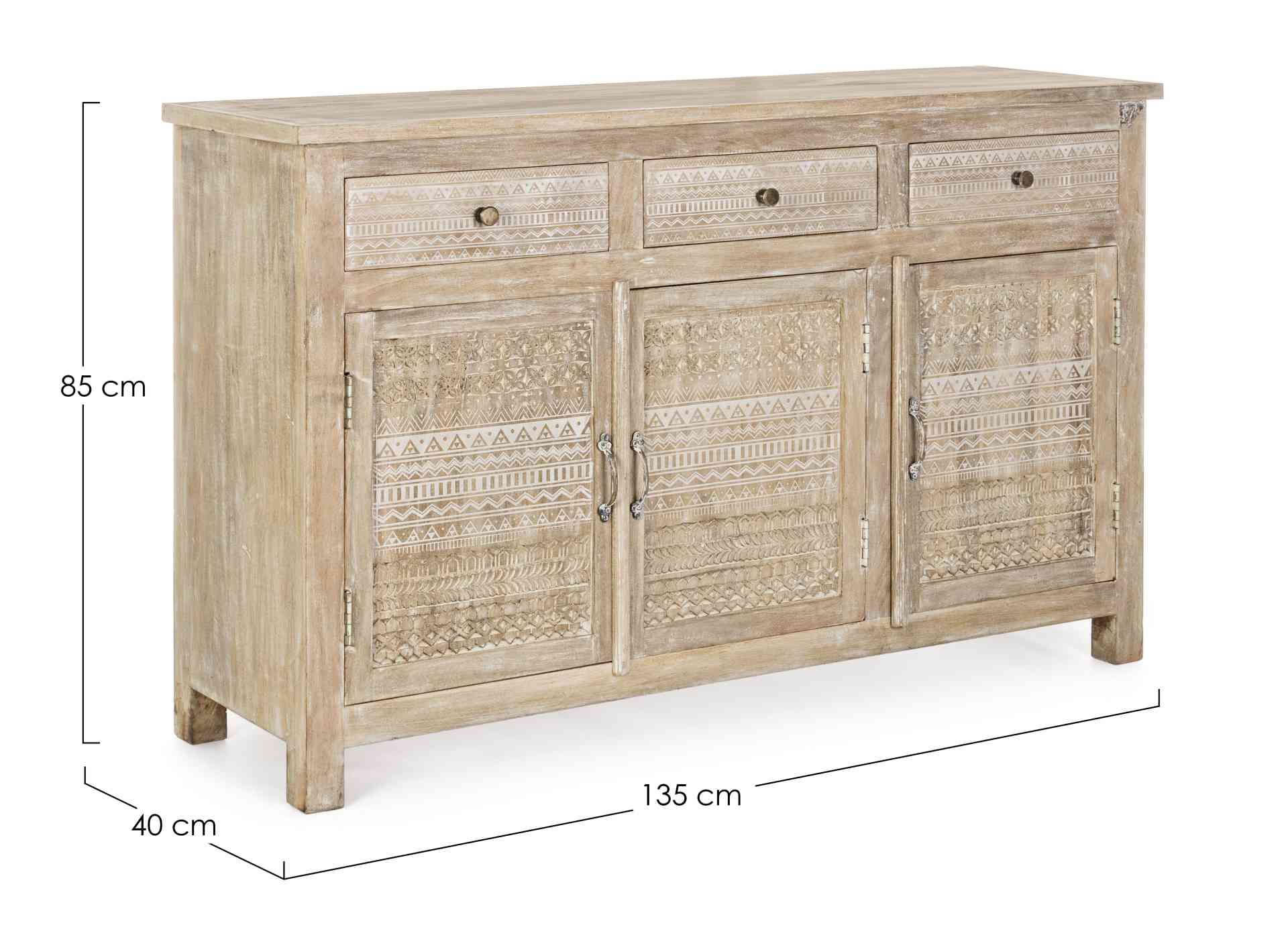 Sideboard Mayra aus Mangoholz, 135 cm