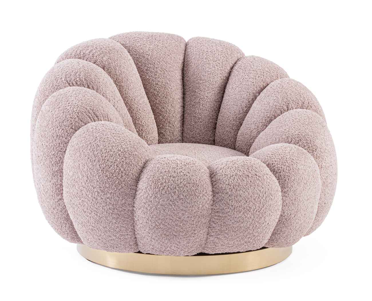 Drehsessel Florel aus Boucle-Stoff, Altrosa