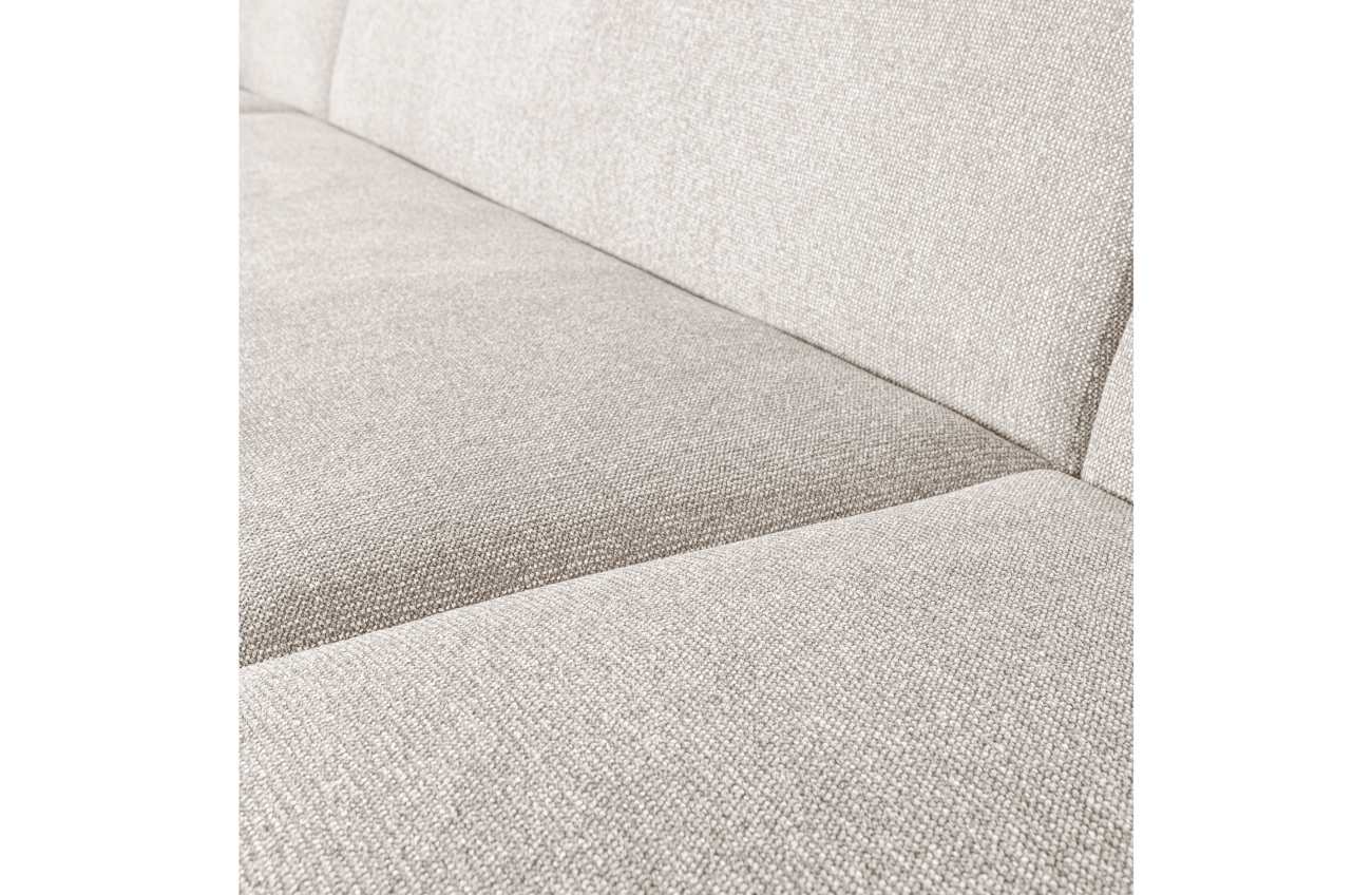 Sofa Sloping U-Form aus Melange-Stoff, Weiß