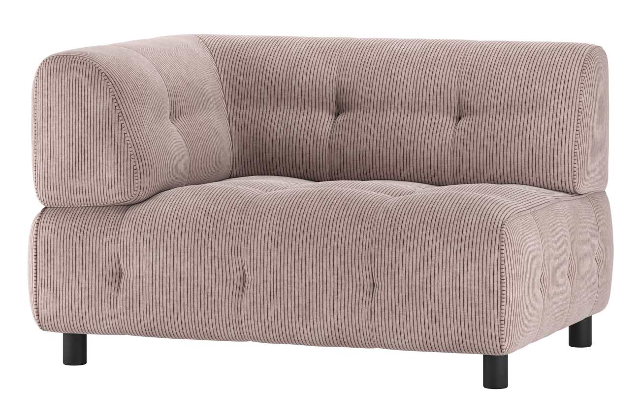 Modulsofa Louis aus Rippstoff Links, Rosa