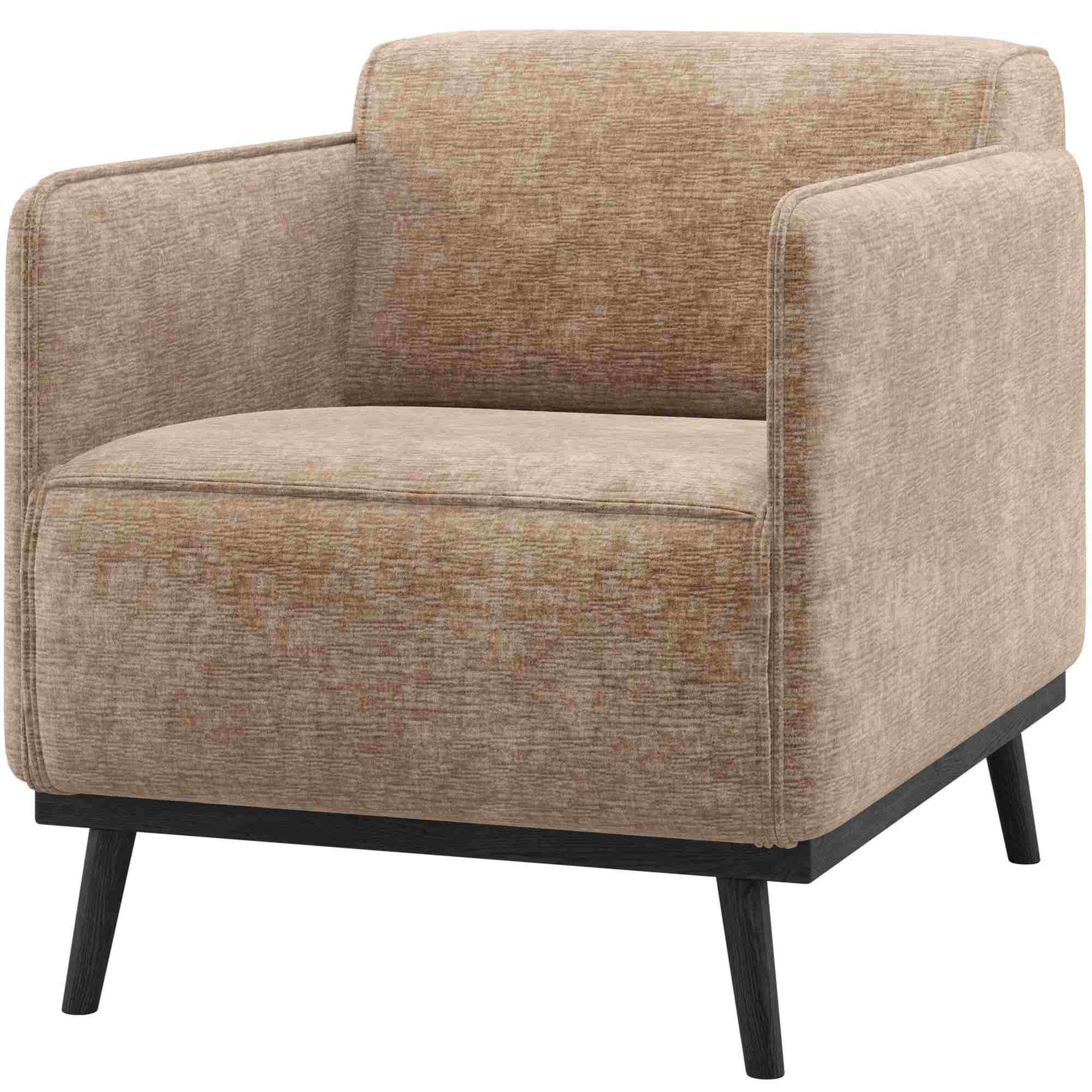 Statement Sessel Taupe Chenille-Samt - moderner Loungesessel im eleganten Design