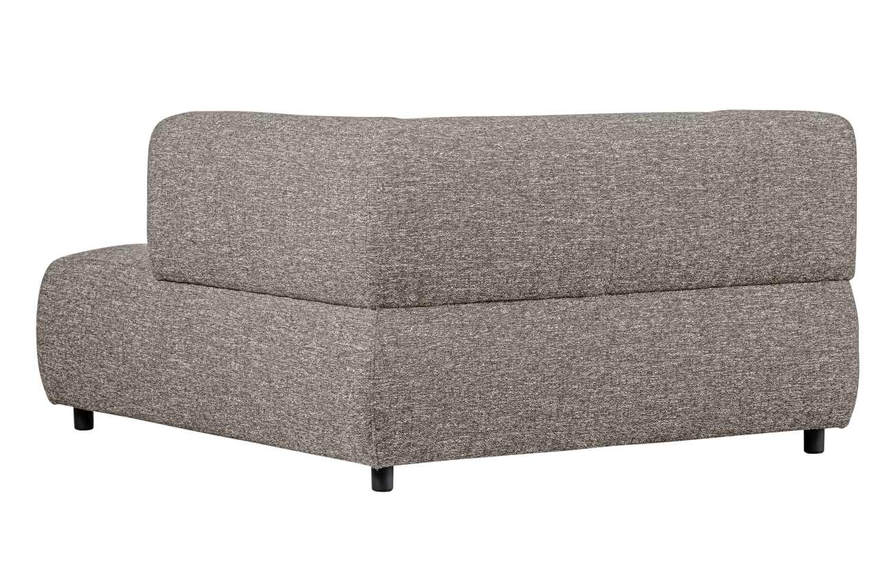 Modulsofa Louis Chaiselongue aus grobmaschigen Stoff Rechts, Braun