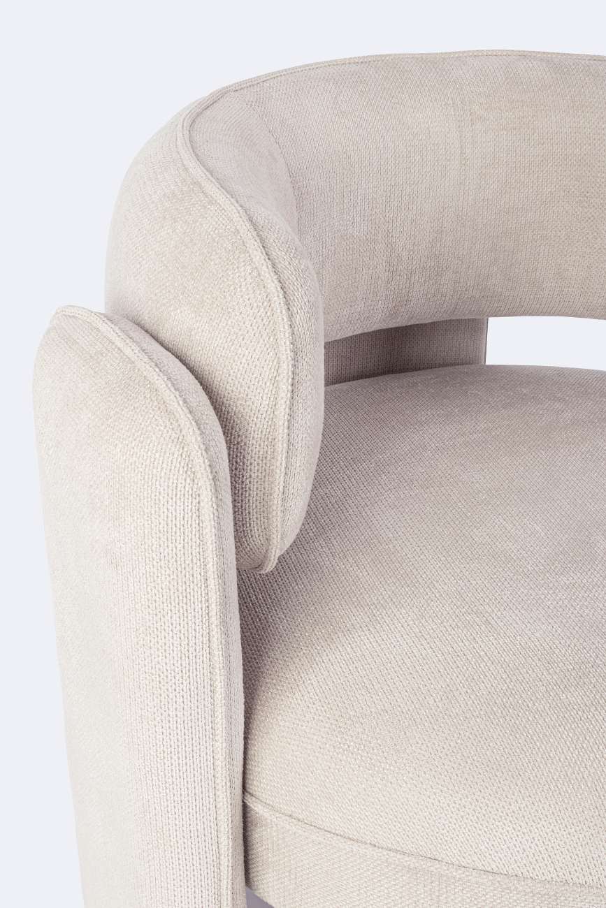 Sessel Aisha aus Stoff, Beige